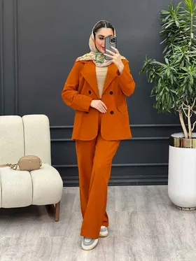 ست مانتو و شلوار لینن چهار دکمه