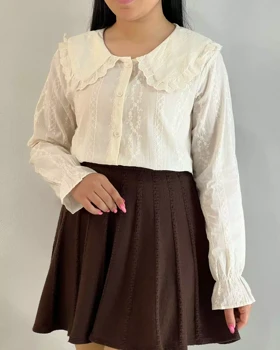 شومیز تمام خامه دوزی یقه ب ب اورجینال کد 5508