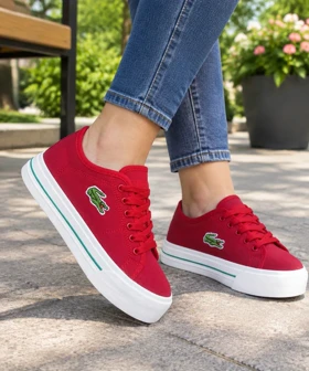 کفش اسپرت زنانه مدل LACOSTE قرمز
