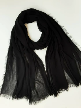 3115-شال مشکی فلورا