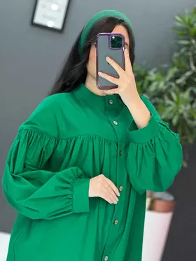 مانتو چین‌دار جلو دکمه