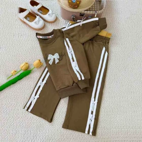 بلوزشلوار دخترانه شیک طرح پاپیونی 10 تا12 سال