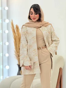 مانتو ژاکارد مغزی دوزی