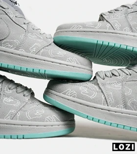 کفش کتانی مردانه و زنانه طوسی Jordan 1 x Kaws مدل 6913