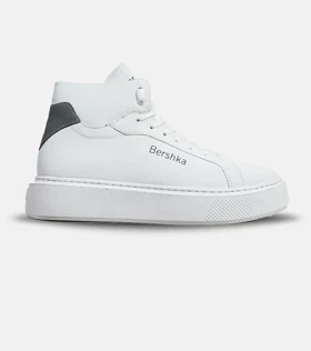 کفش کتانی نیم ساق مردانه سفید BERSHKA
