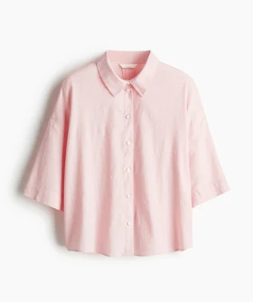 شومیز باکسی لینن صورتی H&M225