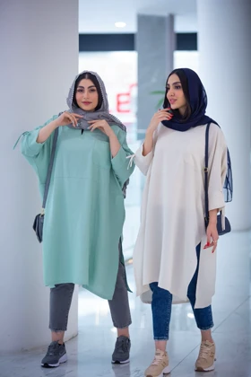 مانتو لینوسل جلو بسته بلند