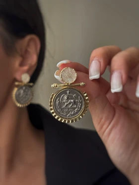 گوشواره سکه صدف کوچک