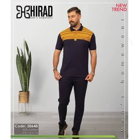 ست مردانه تیشرت و شلوار هیراد (یقه سه دکمه) 30648