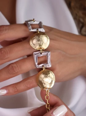 دستبند ورشو(عثمانی) سیلور گلد کدB2106