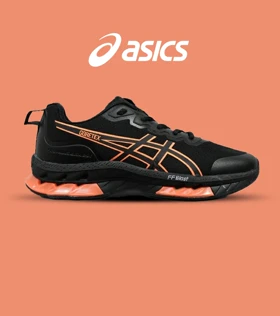 کفش کتانی مردانه مشکی نارنجی ASICS GORETEX مدل 5228