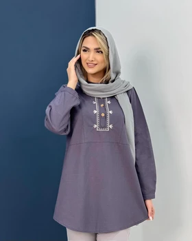 شومیز یقه‌گرد لینن