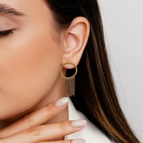 گوشواره آویز چند رج ، برند استیل ، فوق العاده زیبا