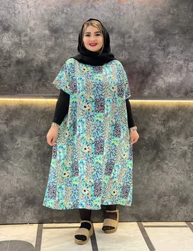 پیراهن زنانه طرحدار پلاس سایز کد 513B