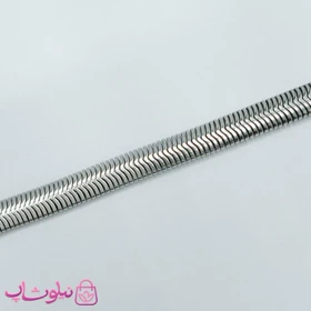 دستبند هرینگبون نقره ای رنگ مدل نرم عرض 8 میل کد 941