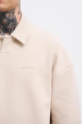 سویشرت یقه دار مورب پایه مردانه SOFT BEIGE M3538