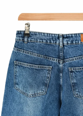 شلوار جین شورت بگ آبی