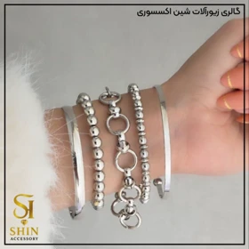 پک بنگل زنانه آبکاری نقره کد bz012