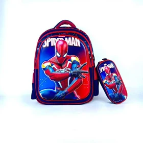 کیف وکوله وارداتی پسرانه برجسته با جامدادی طرح فضانورد- مردعنکبوتی