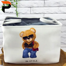 سبد لباس برزنتی مستطیل چاپدار خرسی WS