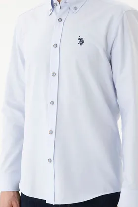 پیراهن آستین بلند مردانه آبی روشن 50288653-VR003 1005719