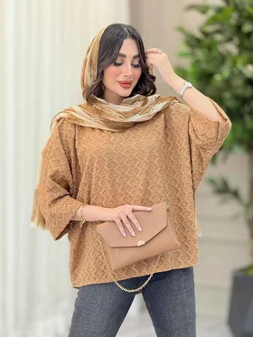 شومیز جلو بسته طرح لوزی