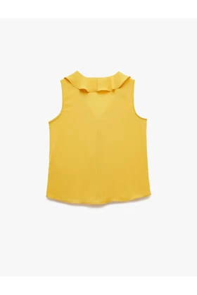 بلوز پنکیک بدون آستین Frilly v -neck 5SAK60204UW