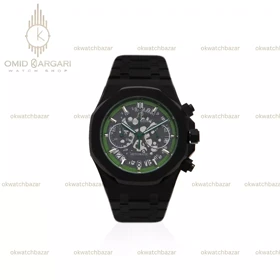 ساعت مچی اودمار پیگه صفحه اسکلتون بند مشکی Audemars Piguet