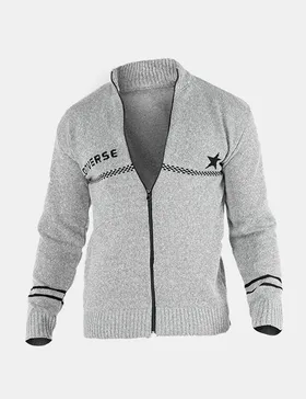 ژاکت بافت مردانه زیپ‌دار یقه ایستاده Converse