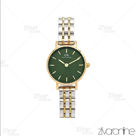 ساعت دنیل ولینگتون زنانه طلایی نقره ای صفحه سبز خطی اسمال 106308