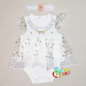 بادی مجلسی نوزاد دخترانه طرح پاپیون