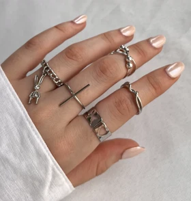 انگشتر پک اقتصادی نقره‌ای