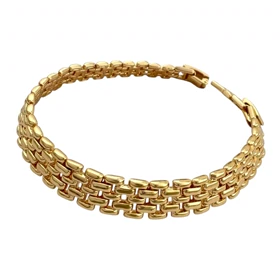 دستبند زنانه طرح حصیری با جلوه طلایی برند ژوپینگ