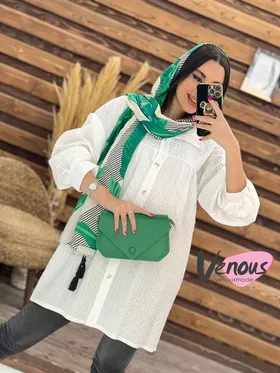 مانتو پولیتی راه راه جلودکمه