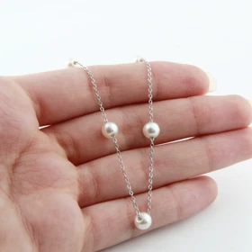 گردنبند زنانه مدل مروارید زنجیری