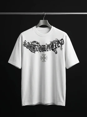 مسترکوالیتیتیشرت پشت چاپ کروم هارتز نگینی باکسی ماکان پنبه سه نخ درجه یک