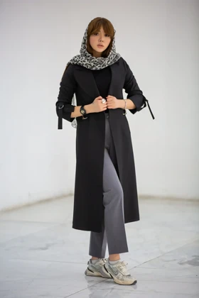 مانتو بلند بزایاق ماکسی بغل سگک دار