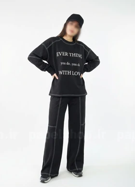 ست مشکی نواردوزی شده