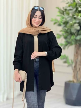 مانتو تک جیب بغل سه دکمه عسل
