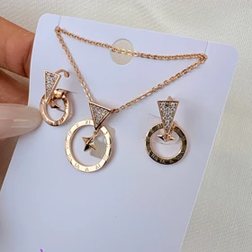 نیم ست اشکال هندسی ژوپینگ همراه زنجیر