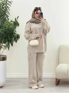 ست بافت و شلوار جیب‌دار آناهید