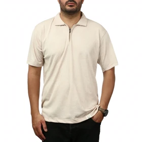 پولوشرت آستین کوتاه نیم زیپ مردانه کاکتوس مدل 251454
