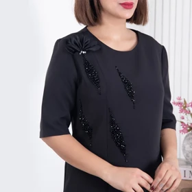 پیراهن استین کوتاه مروارید گل TAFFETA