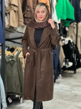 پالتو فوتر کجراه زنانه درجه یک آستردار قد بلند