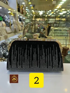 کیف مجلسی نگینی دستی دهنه دار