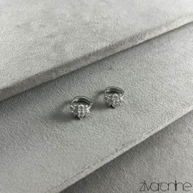 گوشواره زنانه مدل گل تمام نگین 20439