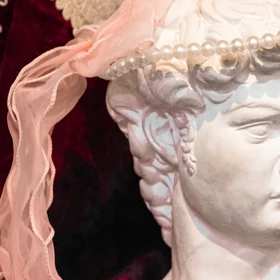 تل سر مرواریدی عروس با پاپیون حریری و تور ظریف