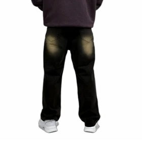 شلوار جین بگ مردانه دورنگ طرح کاستوم جیب