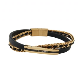دستبند اسپرت مدل زنجیریMONTBLANC (طلایی مشکی)
