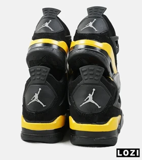 کفش کتانی ساق‌دار مردانه مشکی زرد Nike air jordan 4